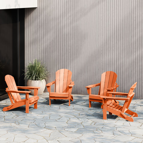 Elland HDPE Folding Adirondack Chair (Set of 4)